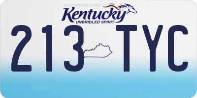 KY license plate 213TYC
