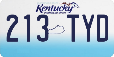 KY license plate 213TYD