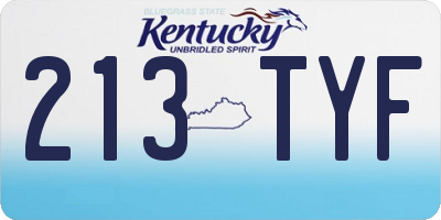 KY license plate 213TYF