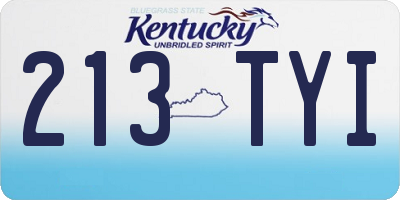KY license plate 213TYI