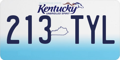 KY license plate 213TYL