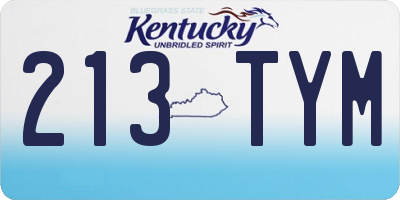 KY license plate 213TYM