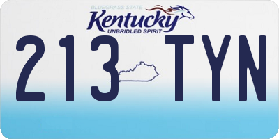 KY license plate 213TYN