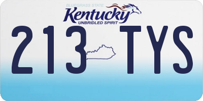 KY license plate 213TYS