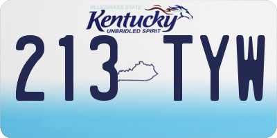 KY license plate 213TYW