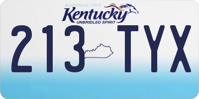 KY license plate 213TYX