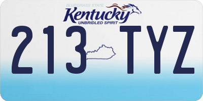 KY license plate 213TYZ