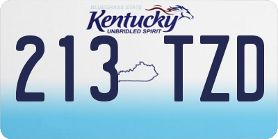 KY license plate 213TZD