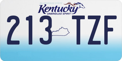 KY license plate 213TZF