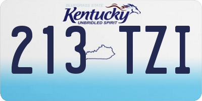 KY license plate 213TZI