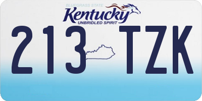 KY license plate 213TZK