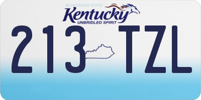 KY license plate 213TZL