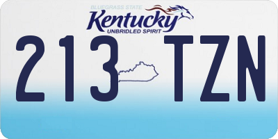 KY license plate 213TZN