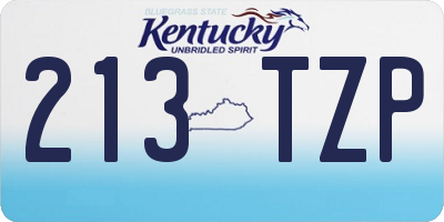 KY license plate 213TZP