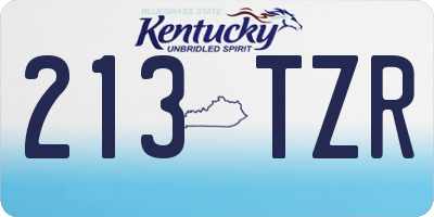 KY license plate 213TZR