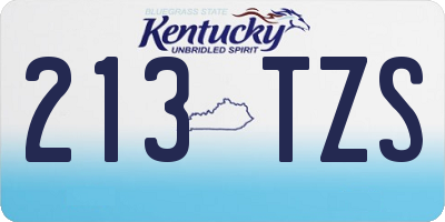 KY license plate 213TZS