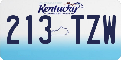 KY license plate 213TZW