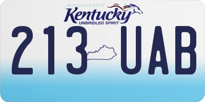 KY license plate 213UAB