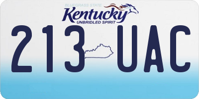 KY license plate 213UAC