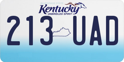 KY license plate 213UAD