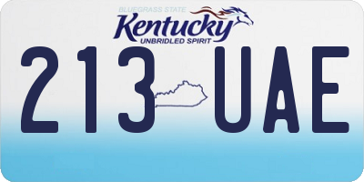 KY license plate 213UAE