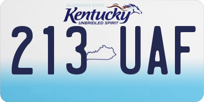 KY license plate 213UAF