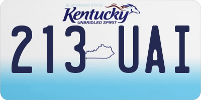 KY license plate 213UAI