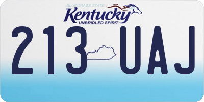 KY license plate 213UAJ