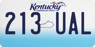 KY license plate 213UAL