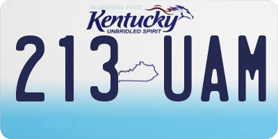 KY license plate 213UAM