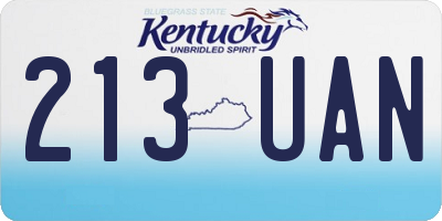 KY license plate 213UAN