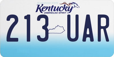 KY license plate 213UAR