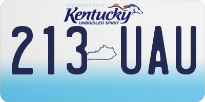 KY license plate 213UAU