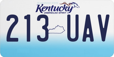 KY license plate 213UAV