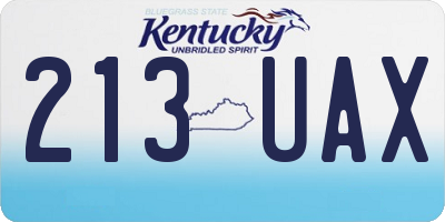 KY license plate 213UAX