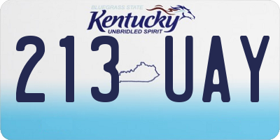 KY license plate 213UAY