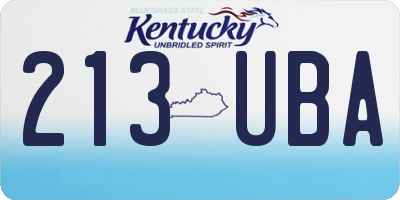 KY license plate 213UBA