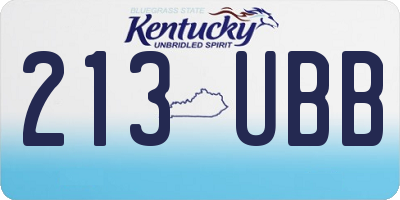 KY license plate 213UBB