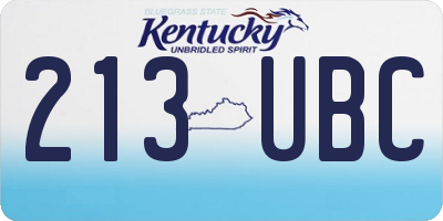 KY license plate 213UBC