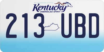 KY license plate 213UBD