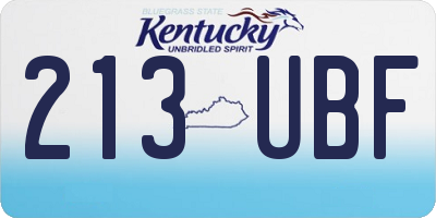 KY license plate 213UBF