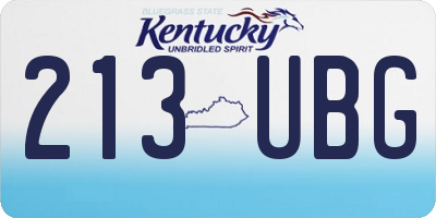 KY license plate 213UBG