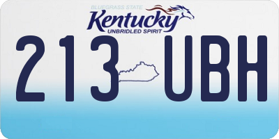 KY license plate 213UBH