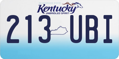 KY license plate 213UBI