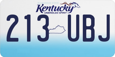 KY license plate 213UBJ