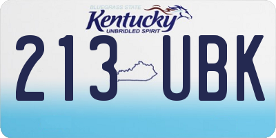KY license plate 213UBK