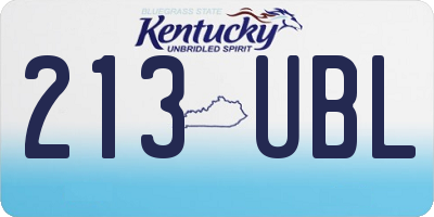 KY license plate 213UBL
