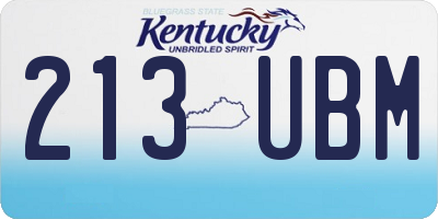 KY license plate 213UBM