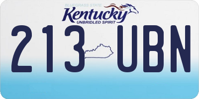 KY license plate 213UBN