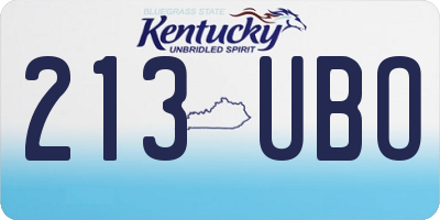 KY license plate 213UBO